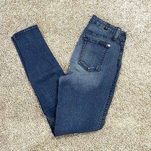 7 For All Mankind Skinny Ankle Mid Rise Stretch Dark Wash‎ Jeans Size 25
